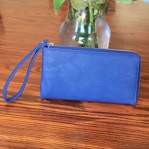 NWOT Royal Blue Faux Leather Clutch